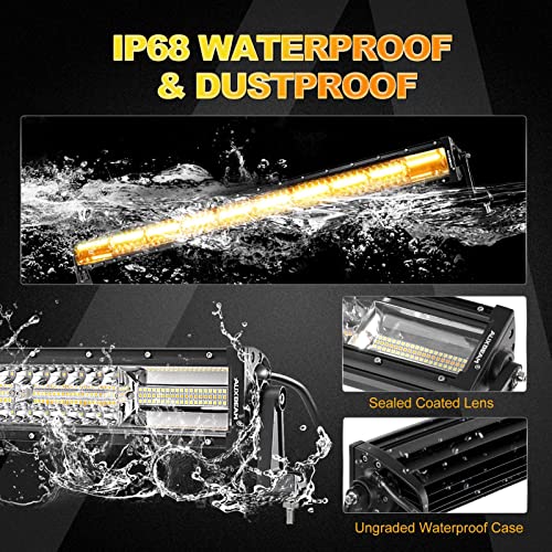 Image of Auxbeam 42 Inch LED Light Bar, 240W Curved Off Road Amber White Combo Beam