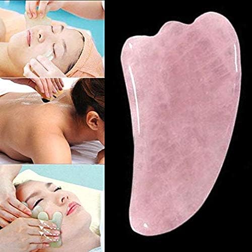 pinkcity kraft Pink Rose Quartz Gua Sha Board for Facial Skincare,100% Natural Healing Stone GuaSha Tools for Anti-Aging Anti-Wrinkles,Lifting Your Face and Iymphatic Drainage