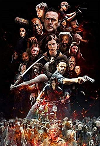 MLKLL The Walking Dead Pittura Diamante 5D Pittura Diamante intarsiato a Punto Croce Set Regalo Artigianale(15.8x19.7inch)