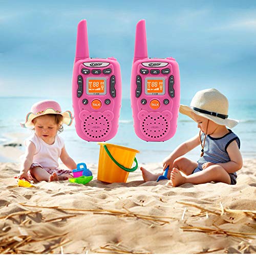 Eoncore T358 Walkie Talkies for Kids Two Ways Radio Toy Long Range 22 Channels 10 Call Tone Build-in Flashlight Pink - Thumbnail 2