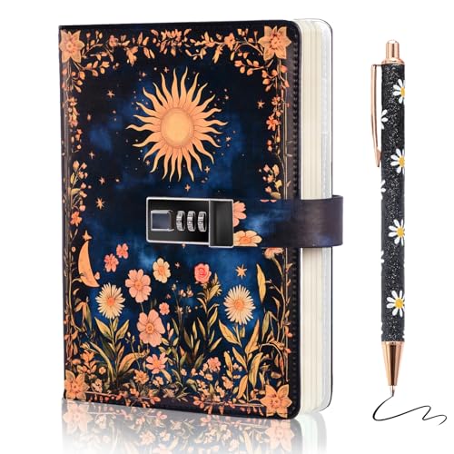 Journal intime pour femme de luxe : cuir vintage rechargeable et serrure dorée A5