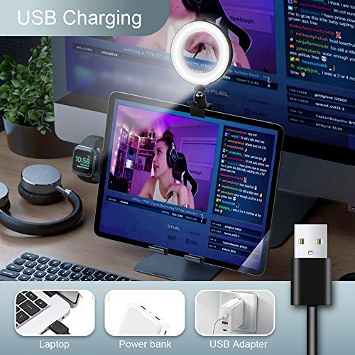 Ringlicht Laptop,Beleuchtungsset Videokonferenz Licht Selfie Ringlampe mit Clip, dimmbare Leuchte für Fernarbeit… – Bild 6