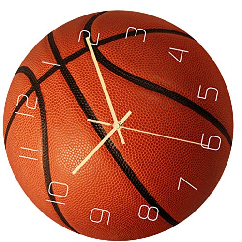 ABOOFAN Amérique Sport de Basket-Ball Horloge Murale Silencieux Non-Tour Cochant La Alarme Horloge Acrylique Art Peinture pour Home Office École Garçons Chambre Décor