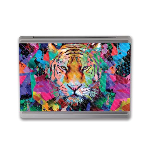 Image of MightySkins Carbon Fiber Skin Compatible with Microsoft Surface Laptop Go 3 (2023) Full Wrap Kit - Neon Tiger | Protective, Durable Textured Carbon Fiber Finish | Made in The USA