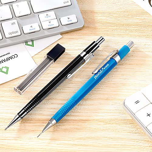 8 Pieces Back To School Mechanical Pencil 0.7 Mm Metal Retractable Automatic Drafting Pencils Refills For Writing Drawing Signature Home School Office Supplies First Day Of School Gift, Blue, Black #TOP6