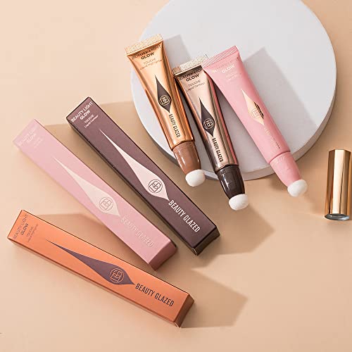 3PCS Liquid Contour Beauty Wand, Highlighter and Bronzer Stick with Cushion Applicator Attached Easy to Blend, Lightweight Silky Cream Contour Face Illuminator Makeup Stick (Contour+Highlighter+Blush) - Image 6
