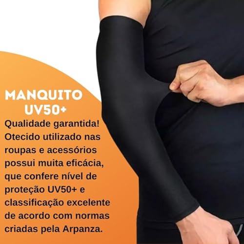 Par de Mangas de Proteção Solar Pulso Par Manguito Braços Moto Ciclismo Uv50 Tamanho Único