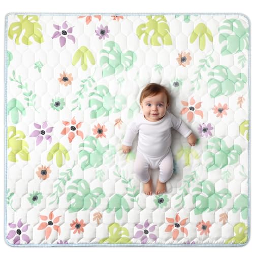 Image of Babihior Play Mat for Playpen, 50'' x 50'' Non-Slip One-Piece Crawling Mat for Babies 0-6 Months