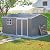 YOPTO 12x10 FT Outdoor Storage Shed,Metal Shed W/Window & Floor Frame,Garden Tool House W/Sloped Roof,Lockable Doors & Air Vents,for Backyard Patio Lawn,Gray