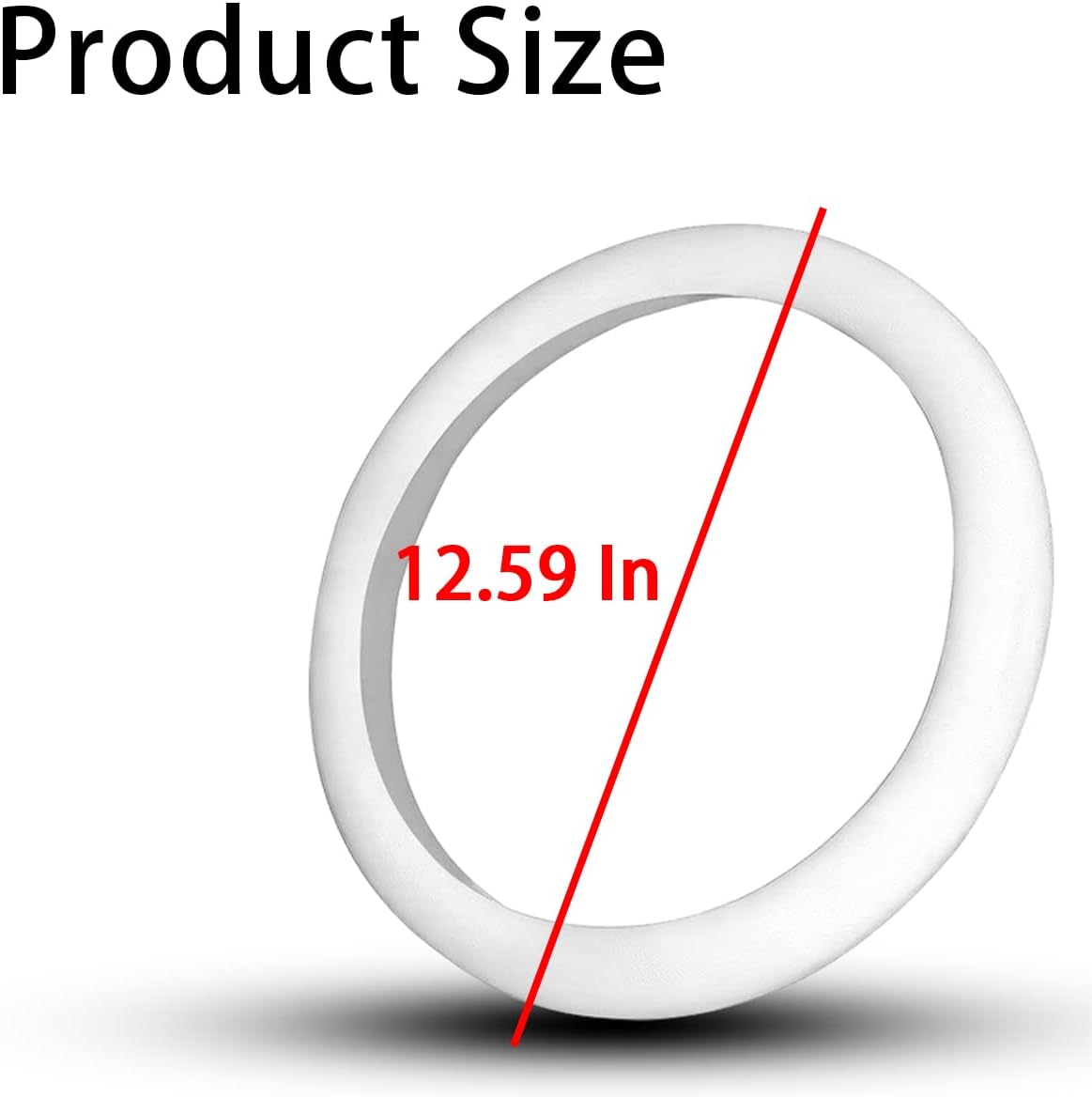 AICEL Car Silicone Steering Wheel Cover, Soft Anti-Slip Auto Steering Wheel Protector Fit 14 Inch, Universal Vehicle Interior Accessories for Cars, SUVs, Trucks, and Vans (White)