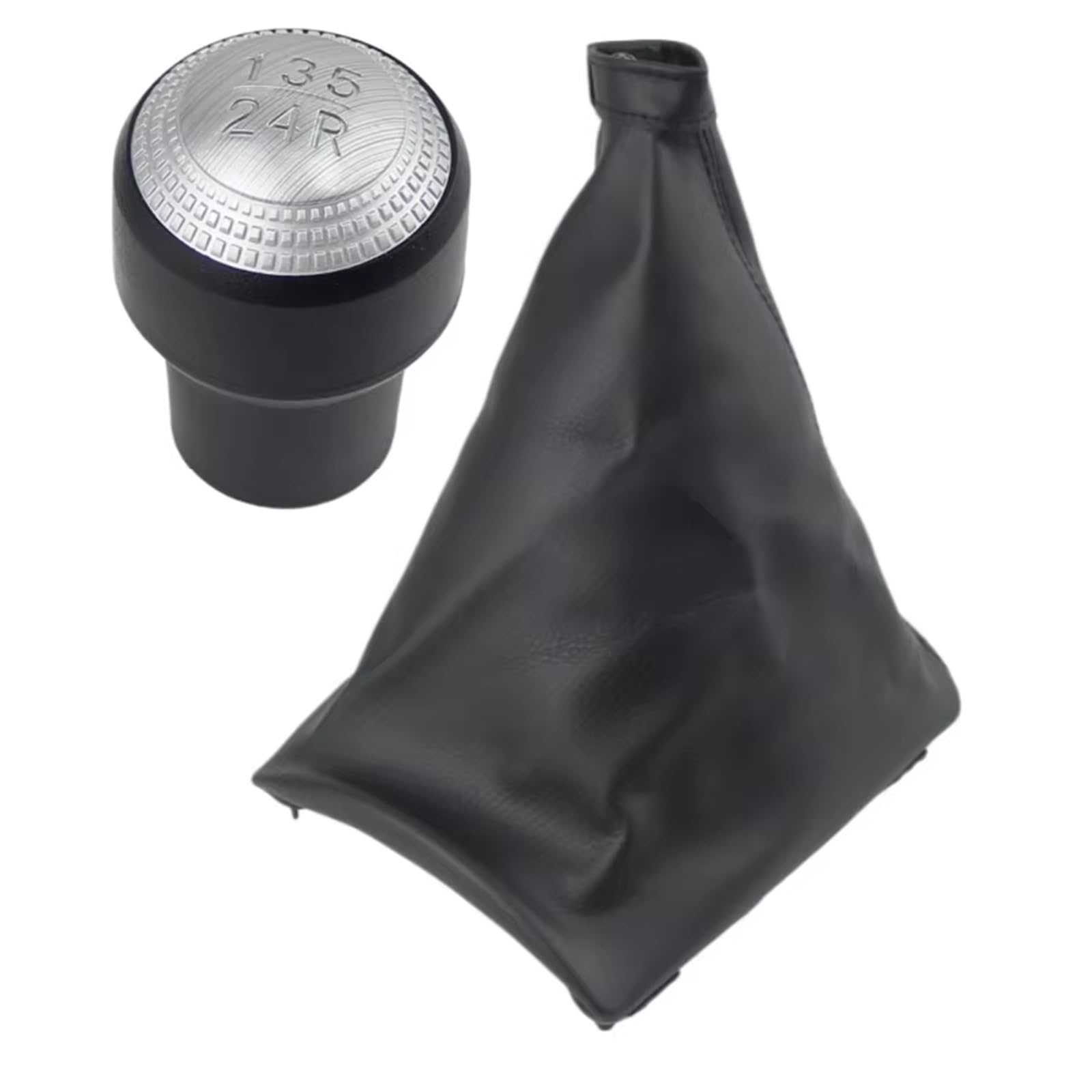Pdurmbuab 2Pcs Gear Shift Knob Manual For Getz 2002-2010 Gear Shift Knob Lever Shifter Handball Leather Gaiter Boot Cover Case Car Interior Accessories
