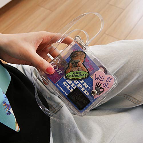 Women Girls Jelly Bifold Wallet Purse Coin Pouch Clear ID Card Holder Case with Detachable Neck Lanyard Strap for Photocards2