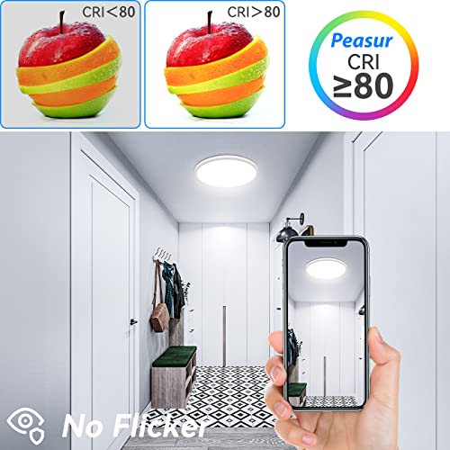 5Pack 9Inch Flush Mount Ceiling Light White,18 Watt 5000K Led Ceiling Light Fixture, Ultra Slim Close To Ceiling Light Fixture, Round Flat Low Profile Ceiling Lamp For Kitchen Bedroom Basement Hallway #TOP7