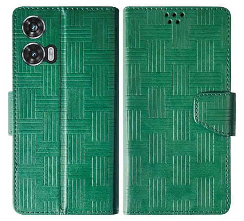 Image of SBMS Flip Cover for Motorola Moto Edge 50 Fusion 5G / G96 5G / Moto G85 5G Flip Cover Case Back Cover Case with Magnatic Closure | Inbuilt Stand | Card & Money Pocket (Mat Green)