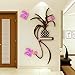 Produktbild Wall Stickers lzzfw lzzfw Wandaufkleber 3D Acryl Stereo Schmetterling Blume Chlorophyta Wohnzimmer Schlafzimmer Dekoration Aufkleber Links, 104 * 220cm