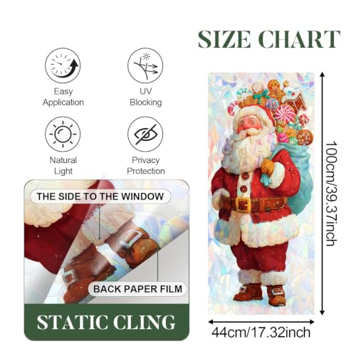 Image of Santa Claus Candy Bag Holographic Window Film 17.32x39.37in