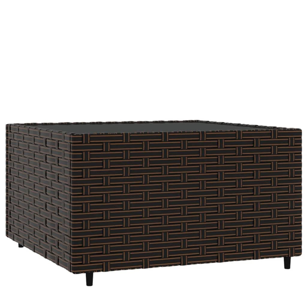 Genérico Mesa de Centro jardín Cuadrada ratán PE marrón 50x50x30 cm,Mobiliario,Muebles de jardín,Mesas de jardín,Marrón,319858