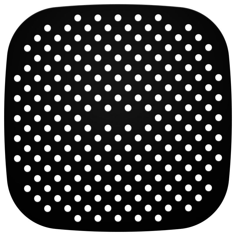 DARKSTICK Reusable Washable Air Fryer Silicone Pot, Easy to Clean, Air Fryer Silicone Pot Liner Compatible Round Air Fryer Oven Pot (Multi Colour) (Square Silicone Sheet-Black-1)-image-31
