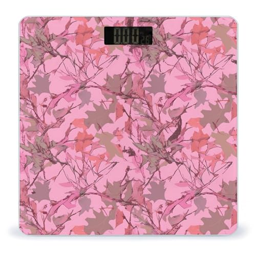 Báscula Digital de Baño RLDOBOFE Pink Leaves Camo miniatura 1