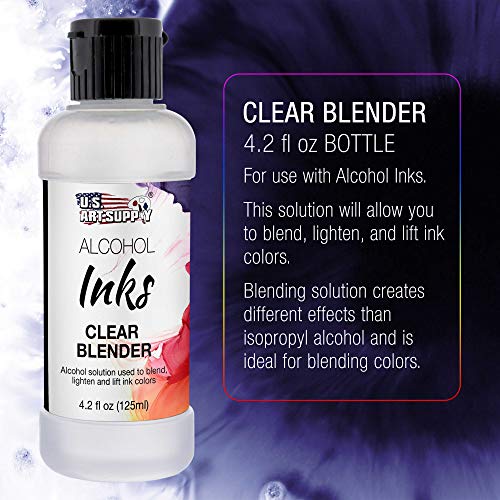 U.s. Art Supply Alcohol Ink Color Blender Solution, Large 4.2 Ounce Bottle - Alcohol-Based Dye Paint Blending Mixing Solution To Lighten, Blend, Dilute, Re-Wet, Remove, Lift Ink - Epoxy Resin Art #TOP1