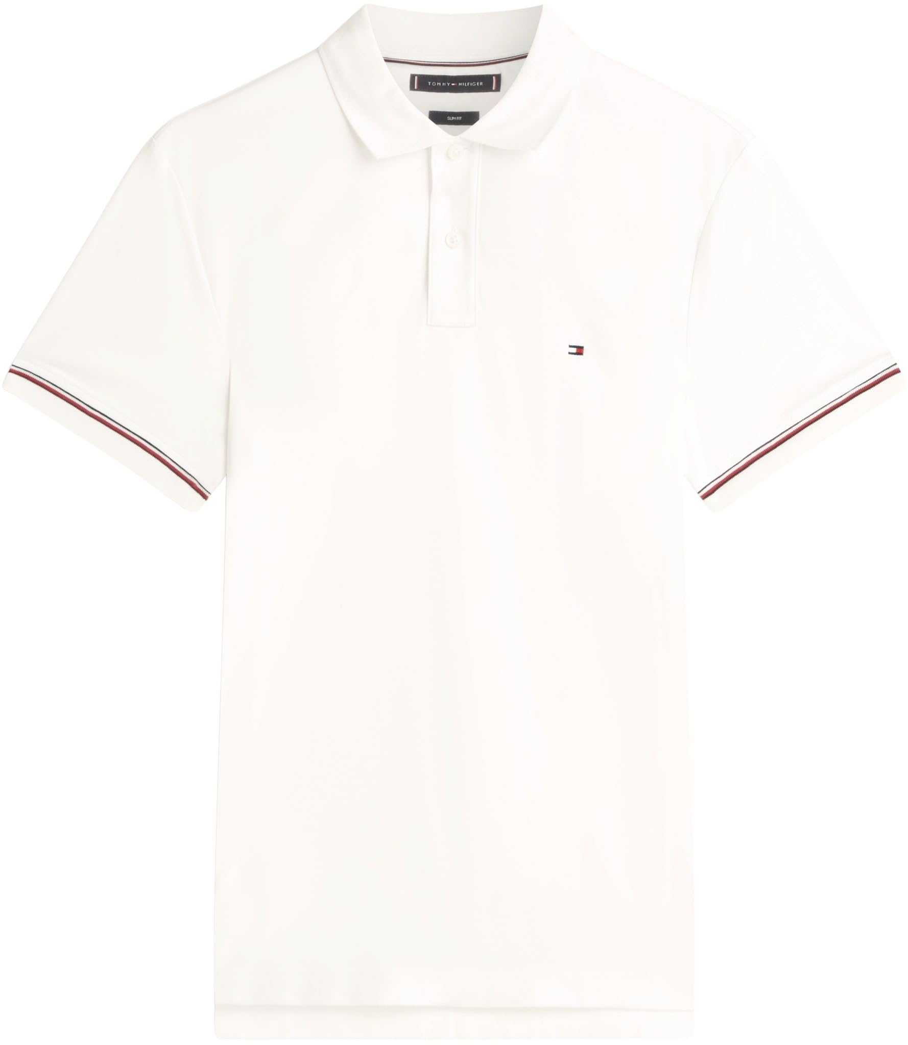Tommy Hilfiger Liquid Cotton RWB Cuff Slim Polo Mw0mw41612 Polo S/S Hombre (Pack de 1)