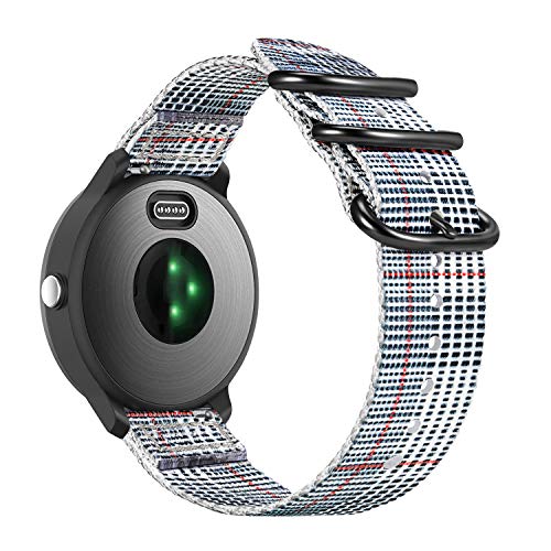 Fintie Band Compatible with Garmin Vivoactive 3, 20mm Soft Nylon Replacement Strap Band Compatible with Garmin Vivoactive 3 / Vivoactive 3 Music/Forerunner 645 Music Smartwatch (Color-B)