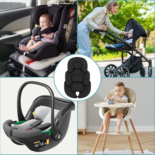 WDKXCN Sitzverkleinerer Babyschale, Neugeboreneneinsatz Babyschale, Babyautositz Kissen, Neugeborenen Einsatz für Babyschale, Baby-Autositzkissen, Weiches Sitzauflage für Babyschale, Schwarz