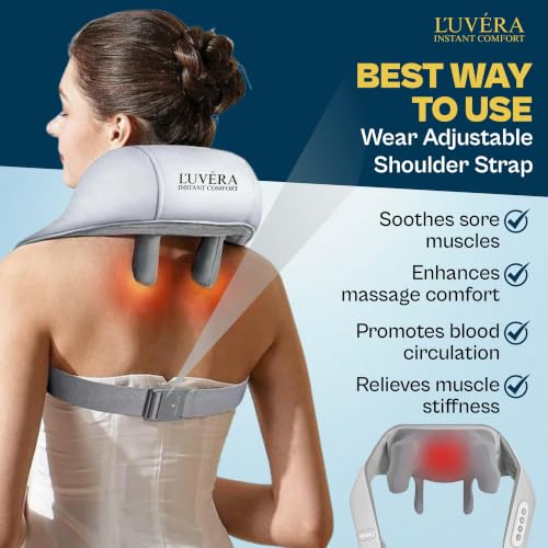 Image of L'UVERA Neck and Back Massager for Cervical Pain Relief with Heating, Body Massagers for Aches and Relief, Electric 5D Cervical Massage Machine for Deep Tissue Neck, Back, Shoulder, Legs and waist