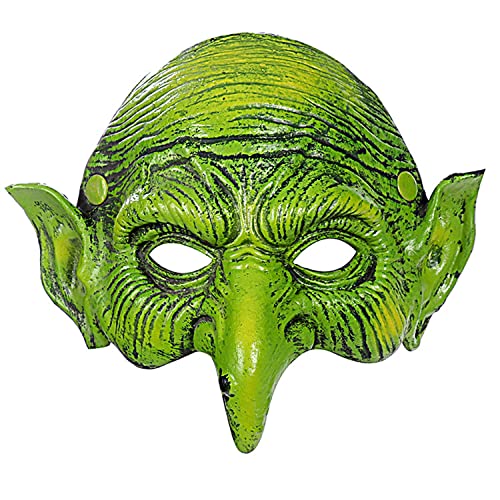 Masque de sorcière effrayant avec bande élastique,Oreilles de gobelin,Masque de déguisement pour Halloween,Pour femme et homme,Demi-visage,Déguisement de carnaval,Accessoire de scène