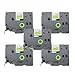 Produktbild fassport 5 Pack Schwarz auf Transparent Schriftband kompatibel für Brother P-Touch TZ 131 TZE 131 12 mm 1/5,1 cm Black on Fluo Yellow