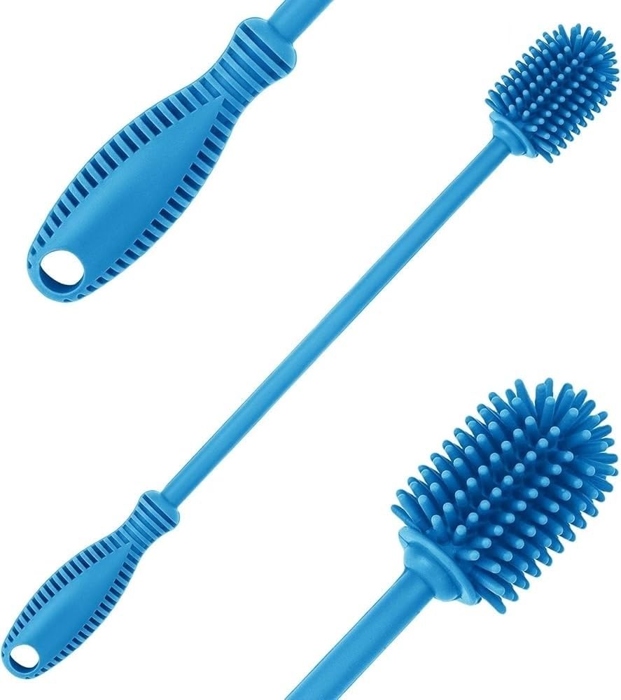 SARTHU Bottle Cleaning Brush Combo Pack of 2 Silicone Bottle Brush with Long Handle 12.5 Inch Scratch-Free Water Bottle Cleaner for Baby Bottles,Hydro Flask,Sports Bottles,Vases & Glassware Multicolor