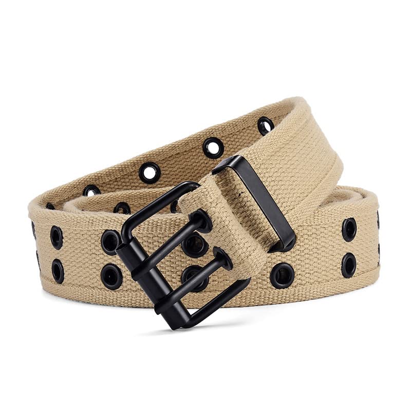 Canvas Double Tie Hole Belt No Need To Punch Holes Everyday Versatile Style Belt2