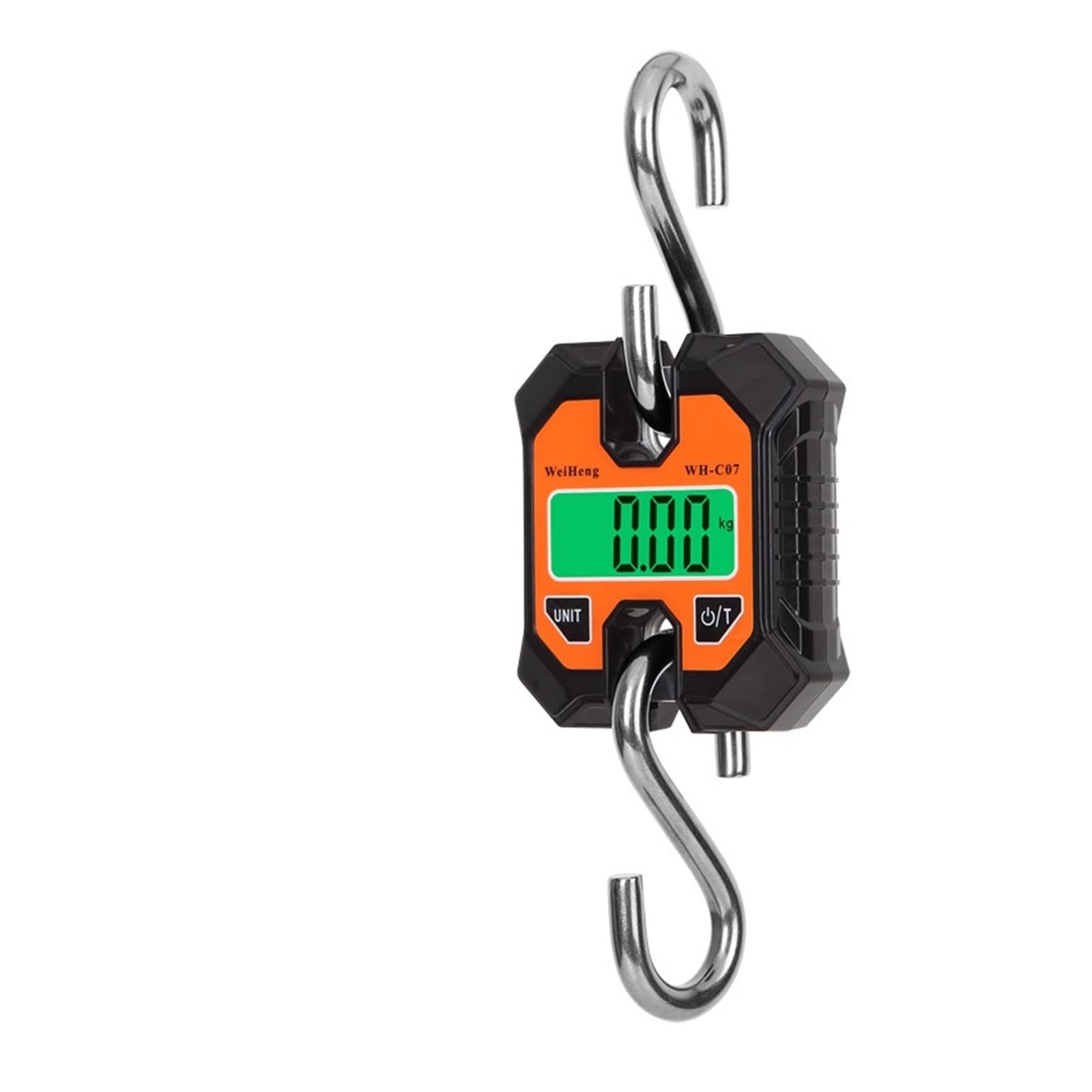 Crane Scale, 150/200/500kg Crane Scale Heavy Duty Hanging Weighting Hook Steelyard Portable LCD Electronic Digital Industrial(100kg-Black)