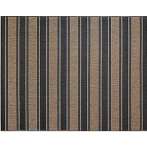 Gertmenian Indoor Outdoor Classic Flatweave Area Rug, Stain & UV Resistant Carpet, Deck, Patio, Poolside & Mudroom, 5x7 Ft Standard, Stripes, Nut Brown Black, 21968 Gertmenian Indoor Outdoor Classic Flatweave Area Rug Stain UV Resistant Carpet Deck Patio Poolside Mudroom 5×7 Ft Standard Stripes Nut Brown Black 21968