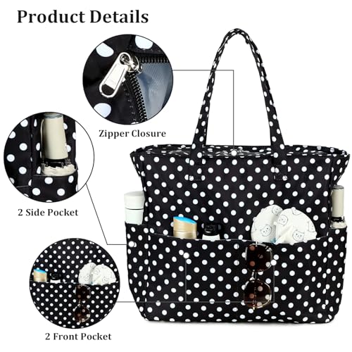 Image of LEDAOU Large Beach Bag Women Waterproof Sandproof Zipper Beach Tote Pool Bag for Swim Gym Grocery Travel with Wet Pocket