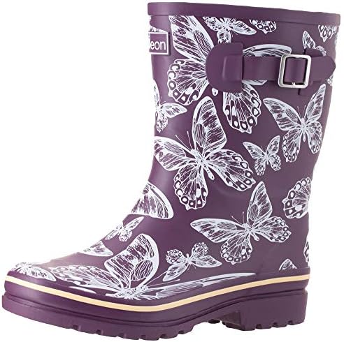 Jileon Mid Calf Rain Boots | Specially Designed For Wide Feet, Ankles & Calves | Half Height Wide Calf Rain Boots for Plus Size Women | 100% Waterproof Wide Calf Rain Boots - Mid Calf