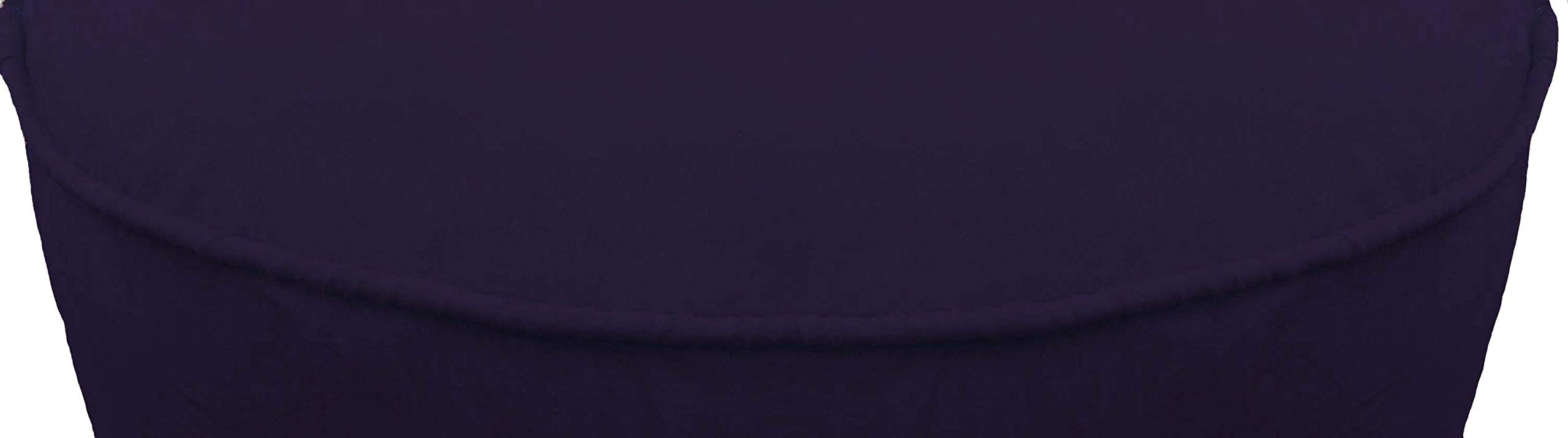 Ottoman Round Pouf Cover with Piping Footstool Cover Cotton Navy Blue 18