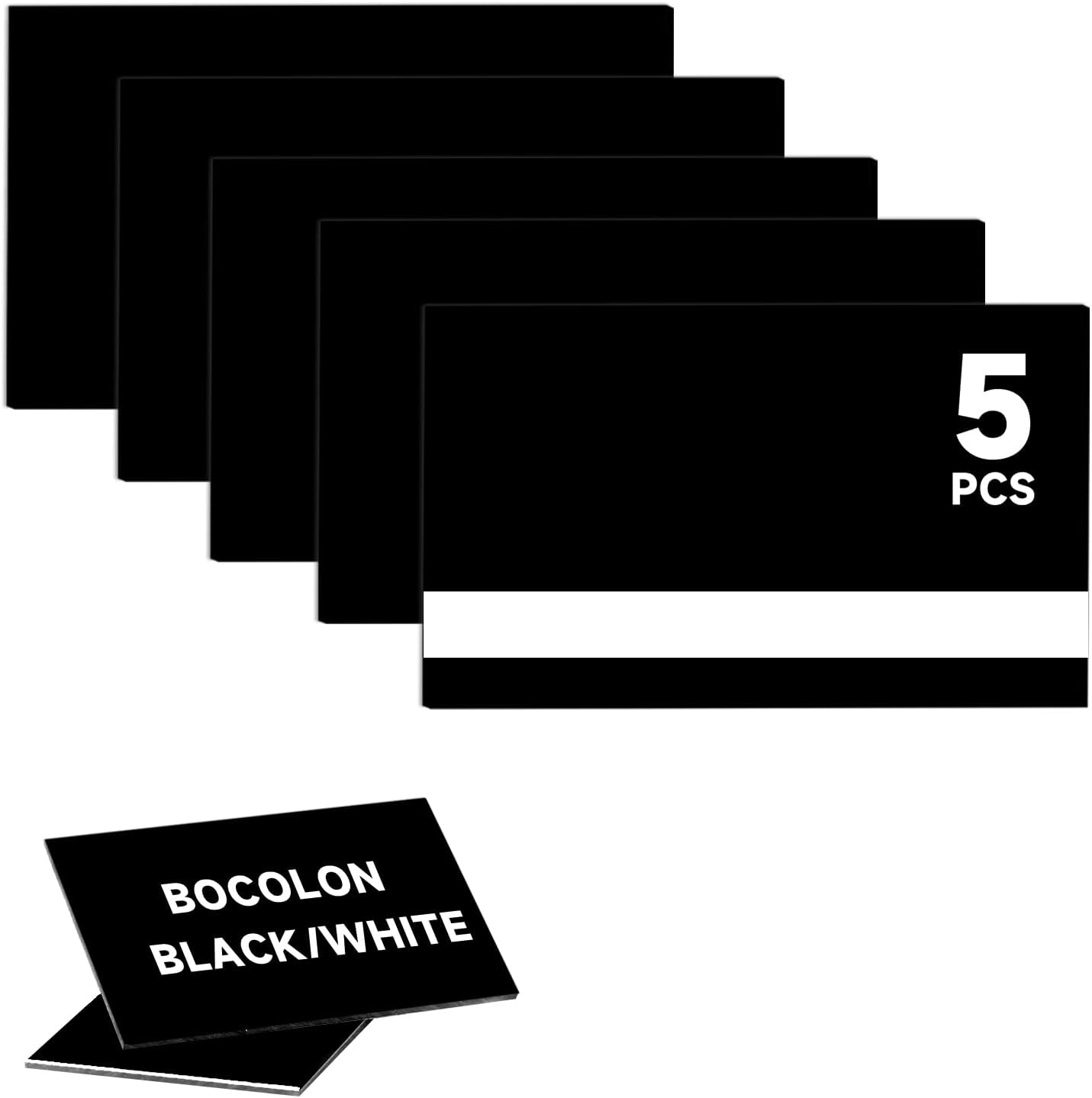 5 PCS Laser Engraving Double Color ABS Plastic Sheet,Two-Tone Laserable Engraving Plastic Sheets for Name Badge,Office Label,Laser Artistic Product,Size 7.8" x 11.73",Black/White