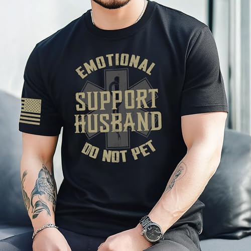 Emotional Support Human T-Shirt, Do Not Pet Husband Shirt, Funny Shirts for Husband3
