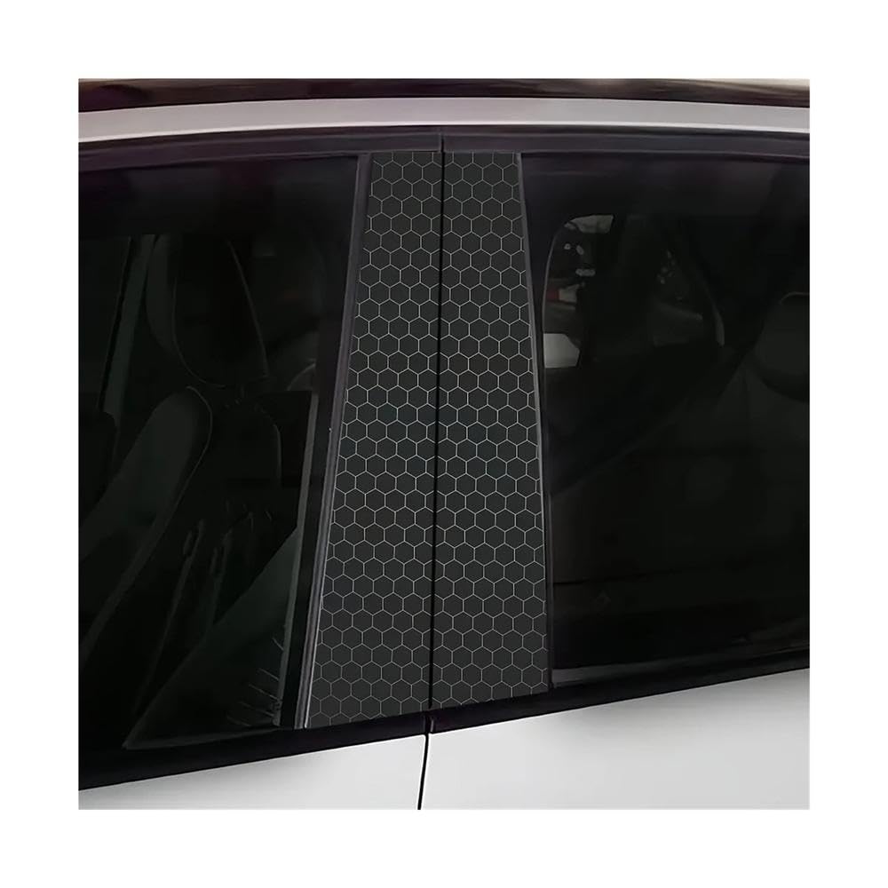 Bertdcx One Color Stylish Honeycomb Plaid Vinyl Automotive B Pillar Sticker Auto Parts