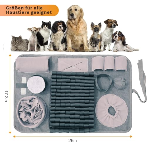 Hund SchnüFfelteppich, Waschbar Trainingsmatte Futtermatte SchnüFfelteppich FüR Hunde Riechen Trainieren Trainingsmatte Gegen Langeweile Und Anregung LangsamfüTterungsunterlage FüR Welpen(66 * 42cm)