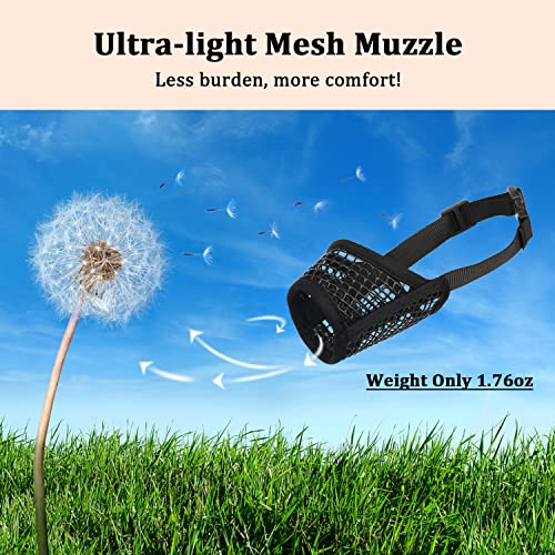 Mayerzon Hund Maulkorb, Soft Mesh Maulkörbe für kleine mittlere große Hunde Chihuahua Pudel Husky Labrador Retriever, atmungsaktiv Hund Maulkorb für Beißen Kauen Grooming, erlauben Hecheln Trinken, S