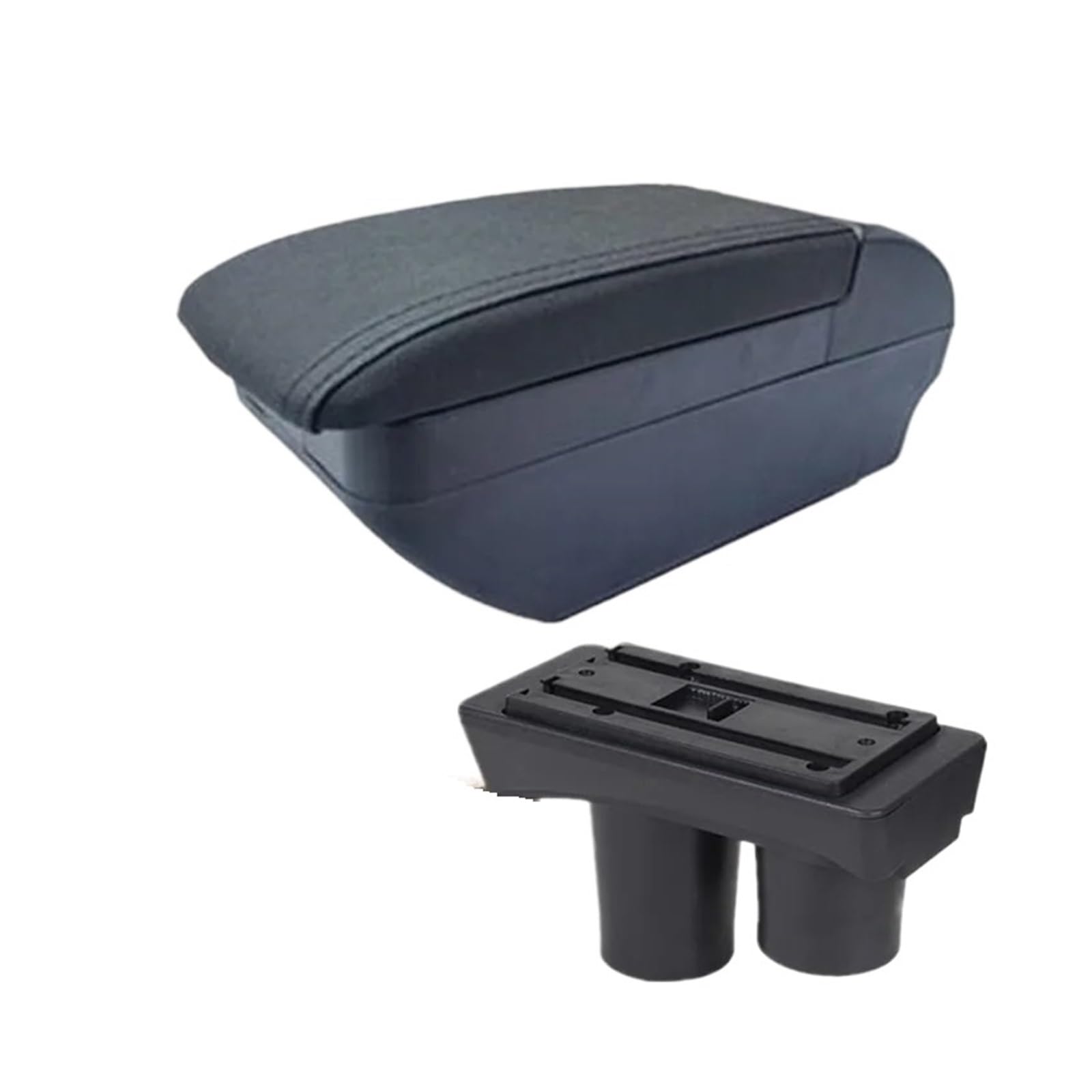 Umdjju F Black Line No Usb For Citroen For C2 For C3 Car Armrest Box Central Storage Interior Retrofit Usb Charging Ashtray Accessories Car Centre Console Armrest Box(F Black Line No Usb)