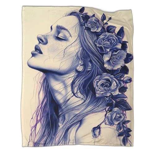 Couverture compacte lavable en machine plaid portrait 3D chaud - 3