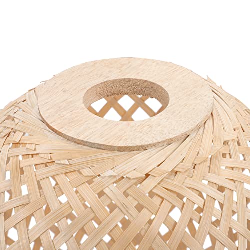 Image of Yardwe Rustic Woven Bamboo Lamp Shade Elegant Pendant Light Cover for Ceiling Lights Versatile Replacement Lampshade for Home Decor Softens Bright Light Easy to Install