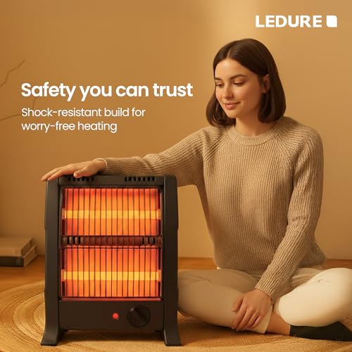 Image of LEDURE Megamite 800W Electric Room Heater with 1 Year Warranty | ISI Approved Compact & Powerful Space Heater | Energy Efficient, Low Noise & Durable Design for Bedroom, Living Room and Office