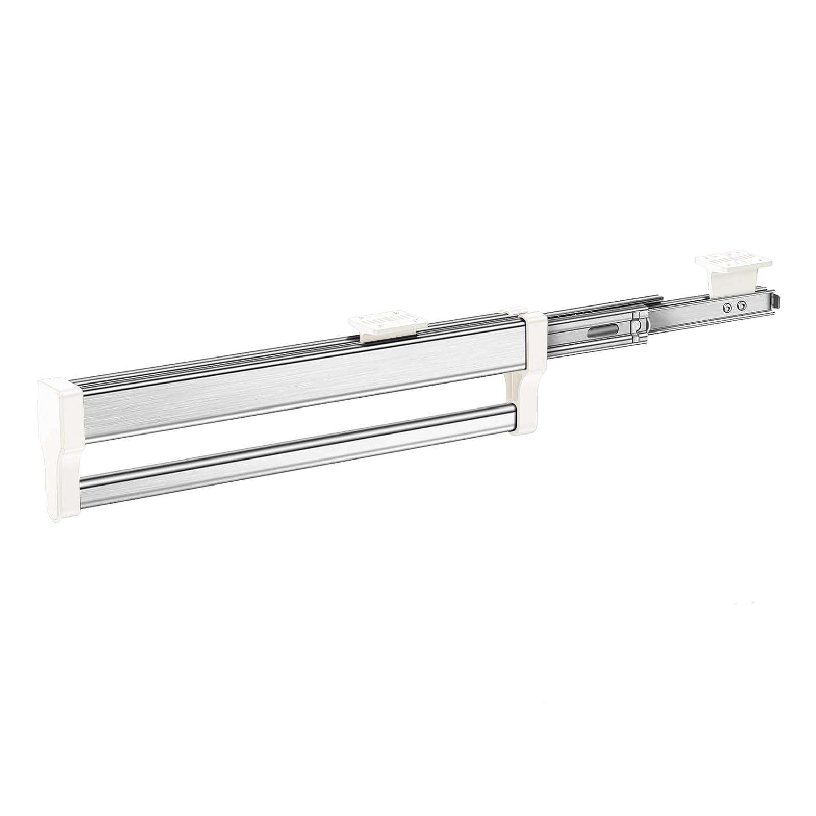 MAFAGE Pull Out Clothes Hanger Rod Adjustable Wardrobe Clothing Rail Hanger Rack Bar (597mm), White