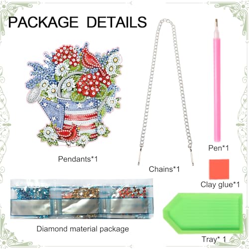 Image of AiYuanzsh Independence Day Diamond Art Painting Hanging Pendant Kit Special Shaped Diamond Dots Art Acrylic Ornaments Flowers Cardinal Diamond Art Pendant for Adults Home Wall Window Decor Gift