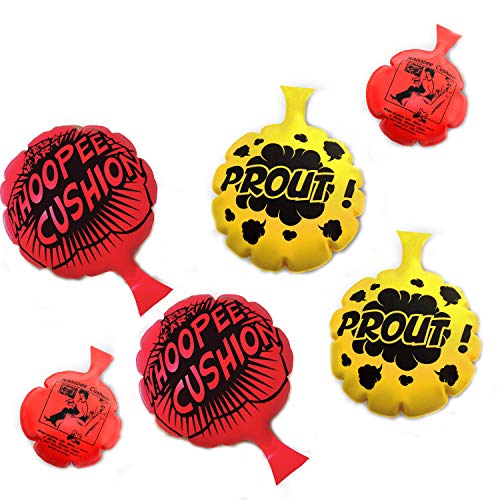 Hualedi [6 Pack] Whoopee Cushion Set,Woopie Cushion Party Favor For [4,6,8 Inch][No Automatic Inflation][Reward][Prank Gag][Novelty Trick Joke] Gift And Toy For Kids Children Office Home #TOP4