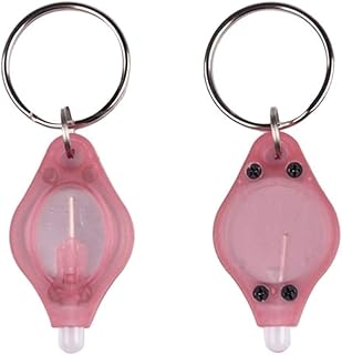 Mini Portable LED Camping Flashlight Light Key Ring Keychain Torch Lamp Gift Pink + Red Creative and Exquisite Workmanship, M, Acrylonitrile Butadiene Styrene, other gemstones
